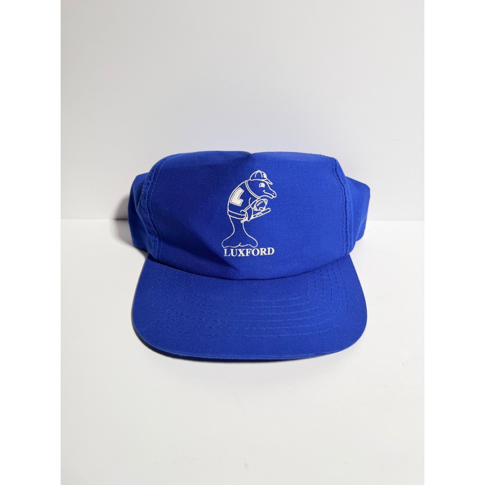 Vintage Luxford Manatee Football Snapback Hat Mens OSFA Blue Graphic Trucker Cap